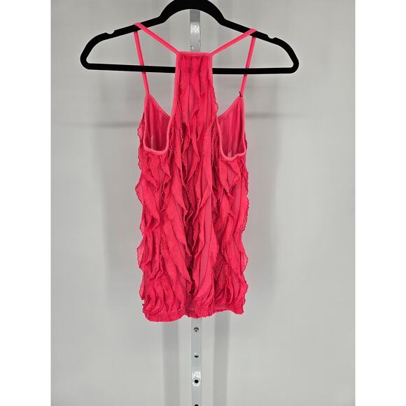 Y2K Deb Women's Pink Sleeveless Ruffle Strapless Pullover Tank Top Sz S - Picture 4 of 4